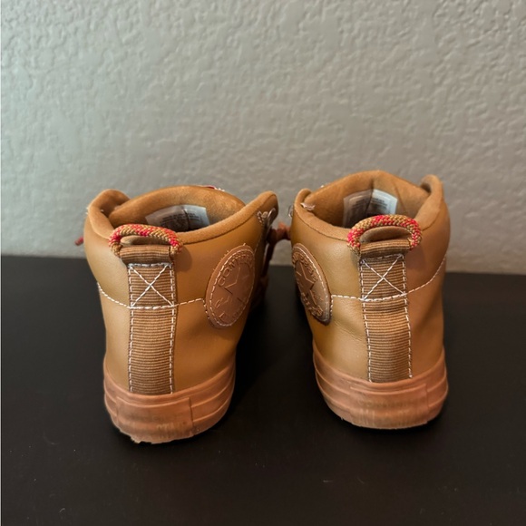 Converse Kids Tan Sneakers with Multicolor Laces - Picture 3 of 4